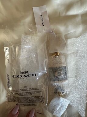 Coach Black and Gold Lock & Key Bag Charm/Keychain